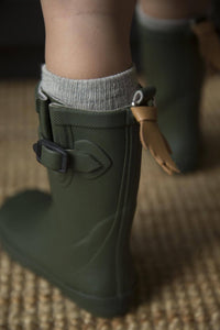 Army Green Kids Welly Gumboots